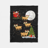 Alpaca Llama Santa Sleigh Flying Funny Magical Chr Fleece Deken (Voorkant)