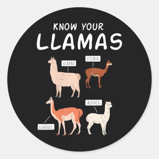 Alpaca & Llama Soort Peru Zuid-Amerika Ronde Sticker (Voorkant)