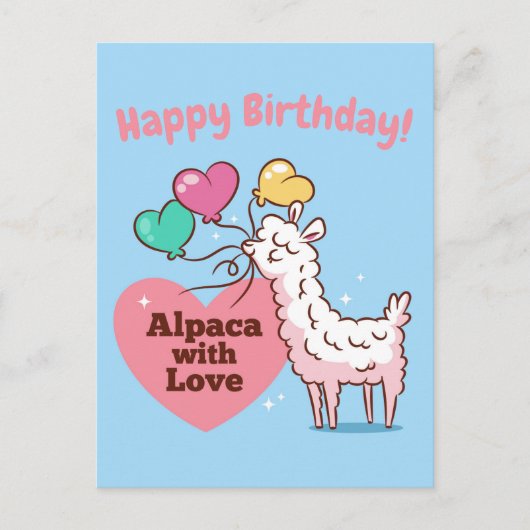 Alpaca Love Briefkaart (Voorkant)