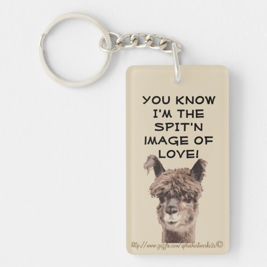 "Alpaca Love" Sleutelhanger (Voorkant)