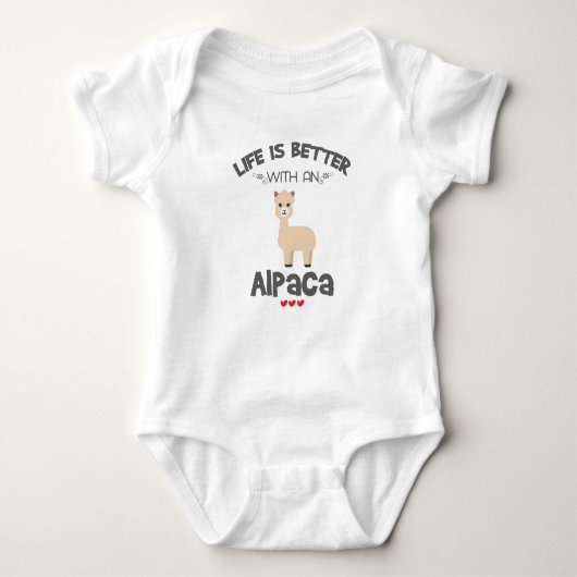 Alpaca Lover Gift Life is beter met een alpaca Gi Romper (Voorkant)