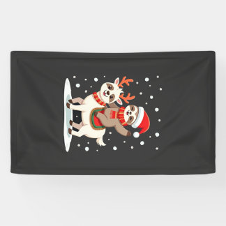 Alpaca Luiaard Kerstmis (4) Spandoek