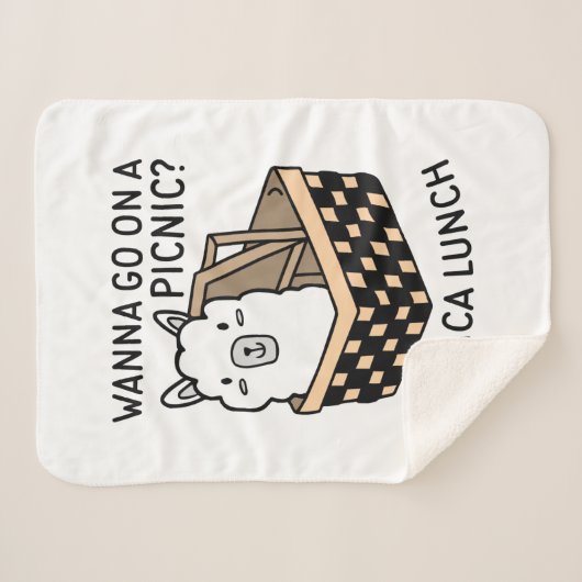 Alpaca Lunch Sherpa Deken (Voorkant (horizontaal))