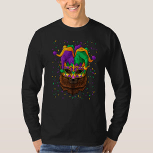 Alpaca Mardi Gras Animal Face Carnival Jester Fest T-shirt