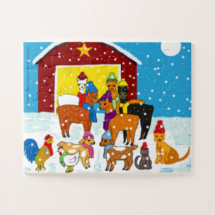 Alpaca Marvin & Friends Winter Boerderij Scene Puz Legpuzzel