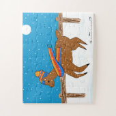 Alpaca Marvin in de Winter Moonlight Puzzel Legpuzzel (Verticaal)