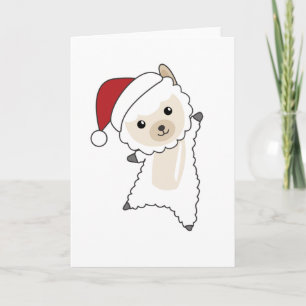 Alpaca Merry Winter Animals Alpacas Kaart