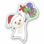 Alpaca Merry Winter Animals Alpacas Stic Sticker (Voorkant)