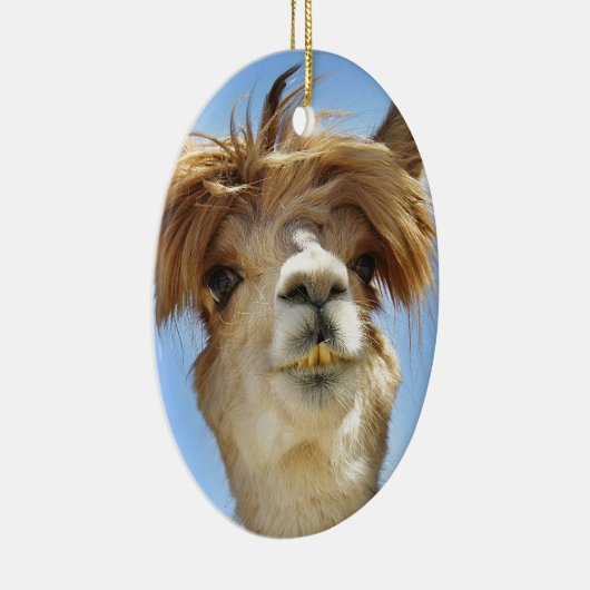 Alpaca met Crazy Hair Keramisch Ornament (Rechts)