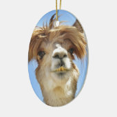 Alpaca met Crazy Hair Keramisch Ornament (Links)
