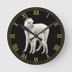 Alpaca Mother Love Wall Clock Ronde Klok