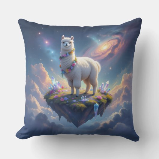 alpaca op een eiland dat in de lucht zweeft kussen (Voorkant)