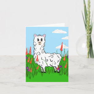 Alpaca op een gebied van Lupine Kaart