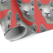 Alpaca op rood papier (Rol Hoek)