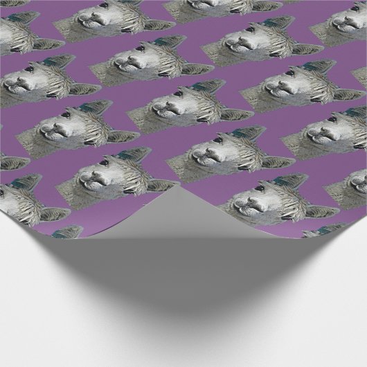 Alpaca Paper on Mauve Cadeaupapier (Hoek)