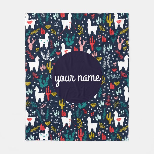 Alpaca Personalized Blanket Fleece Deken (Voorkant)