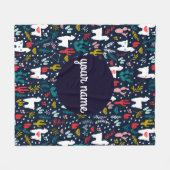 Alpaca Personalized Blanket Fleece Deken (Voorkant (Horizontaal))