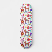 Alpaca Pinata et Fleurs Design Skateboard (Devant)