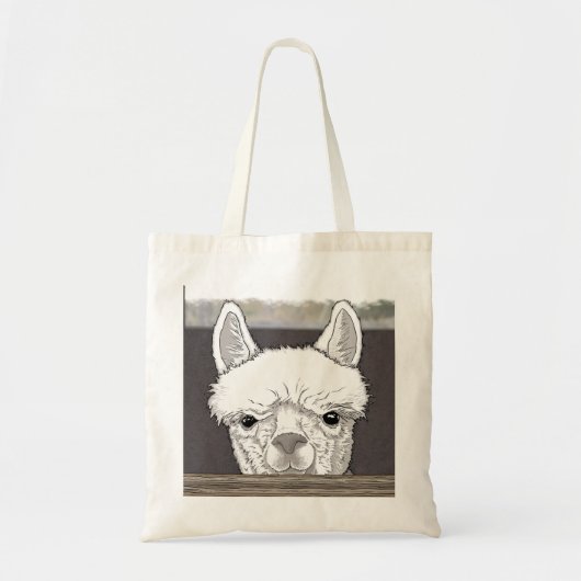 Alpaca Portrait Tote Bag (Voorkant)