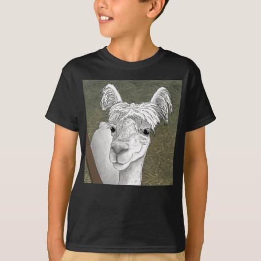 Alpaca Portret 2 T-shirt (Voorkant)