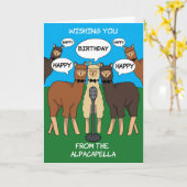 Alpaca Pun Alpacapella Bonne carte d'anniversaire (Fleur jaune)