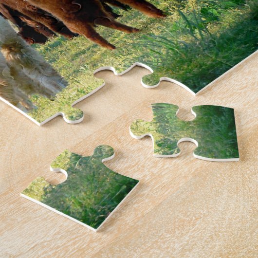 Alpaca Puzzle met Gift Box Legpuzzel (Zijkant)