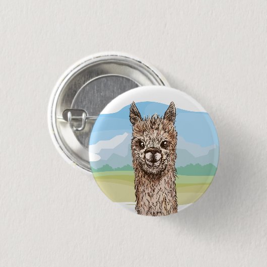 Alpaca Ronde Button 3,2 Cm (Voorkant /achterkant)