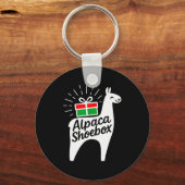 Alpaca Scute Ss Cute Ssbox Christmas Child Giving Sleutelhanger (Voorkant)