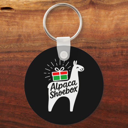 Alpaca Scute Ss Cute Ssbox Christmas Child Giving Sleutelhanger (Voorkant)