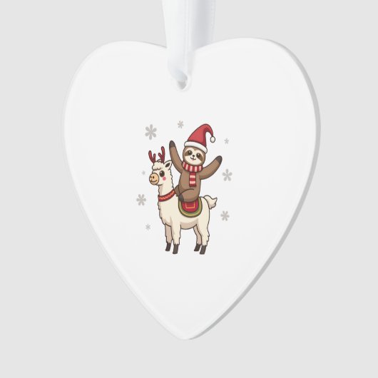 Alpaca Sloth Christmas (1) Ornament (voorkant)