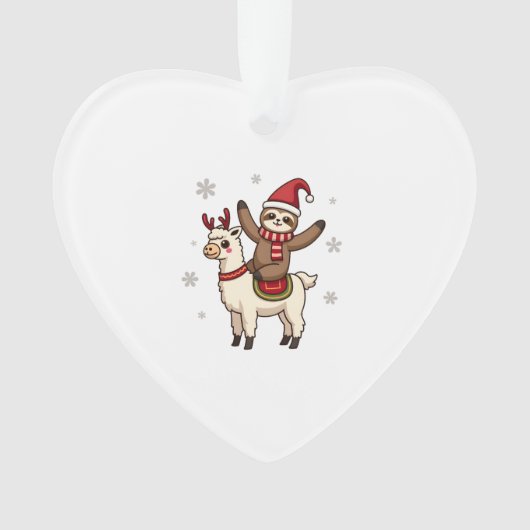 Alpaca Sloth Christmas (1) Ornament (voorkant)