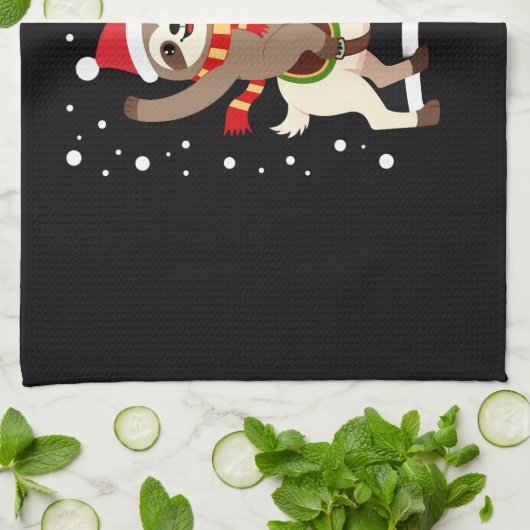 Alpaca Sloth Christmas (1) Theedoek (Gevouwen)