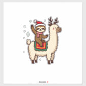 Alpaca Sloth Christmas (2) Sticker (Vel)