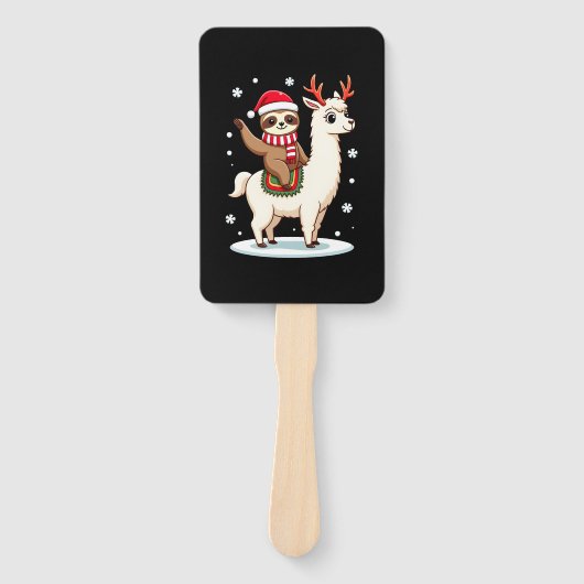 Alpaca Sloth Christmas (3) Handwaaier (Voorkant)