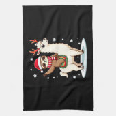 Alpaca Sloth Christmas (3) Theedoek (Verticaal)