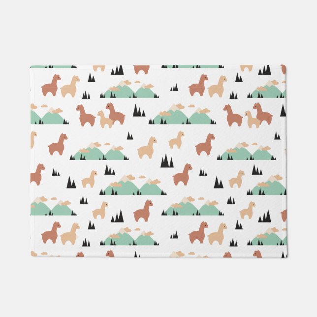 Alpaca Spring Garden Deurmat (Voorkant)