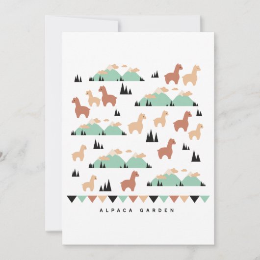 Alpaca Spring Garden T-shirt Bedankkaart (Voorkant)