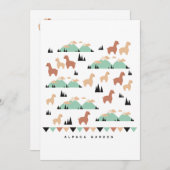Alpaca Spring Garden T-shirt Bedankkaart (Voorkant / Achterkant)
