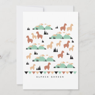 Alpaca Spring Garden T-shirt Bedankkaart