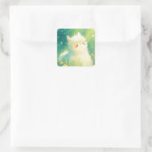 Alpaca Sunshine Escape Vierkante Sticker (Tas)