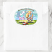 ALPACA SWEATER van Jeff Willis Art Ovale Sticker (Tas)