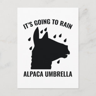 Alpaca Umbrella Briefkaart