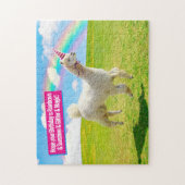 Alpaca Unicorn onder regenbooghemel Legpuzzel (Verticaal)