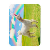Alpaca Unicorn onder regenbooghemel Magneet (Verticaal)