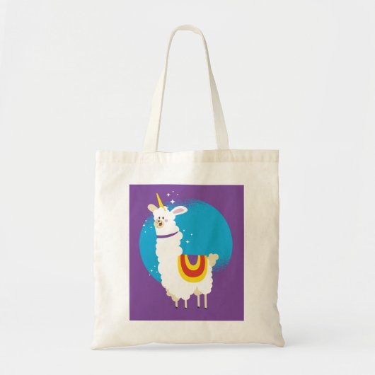 Alpaca Unicorn Tote Bag (Voorkant)