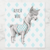 Alpaca wijn (of mousserende wijn) flesetiket wijn etiket (Enkel label)