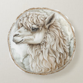 Alpaca Wild Tame en tijdloos Collectie Rond Kussen