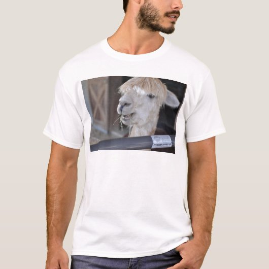 Alpaca, Wit T-shirt (Voorkant)
