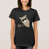 Alpaca with glasses  saying llama t-shirt (Voorkant)