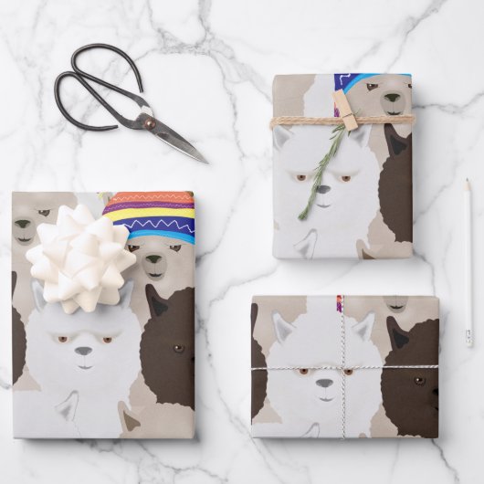 Alpaca Wrapping Paper Sheets (Voorkant)